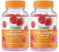 Lifeable Calcium Magnesium + Collagen & Biotin Gummies Bundle Great Tasting Vitamin Supplement Gluten Gmo Chewable