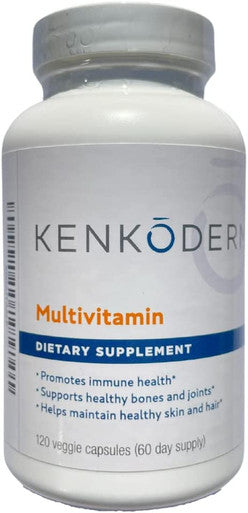 Kenkoderm Multivitamin for Psoriasis Omega 3 Vitamin D Glucosamine Chondroitin Collagen Vitamin A Folic Acid MSM 120 Veggie Capsules 60 Day Supply