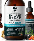 Lukaree Shilajit Liquid Drops with Sea Moss Ashwagandha Maca Fulvic Acid Trace Minerals 12in1 Liquid Vitamins Supplement for Men and Women Energy Antioxidant Immune Support 1 FL OZ
