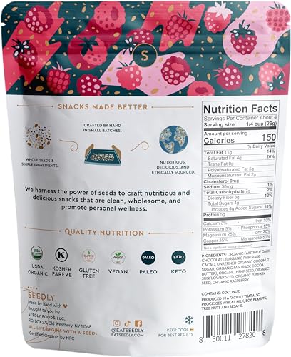 SEEDLY Organic 70% Dark Chocolate Snacking Bark with 20g Protein 50% less sugar Variety Pack Keto Vegan Snacks GlutenFree Low Carb Paleo NonGMO SteviaFree No Weird Additives 3.6oz (Pack of 3)