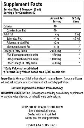 Biotics Research Biomega 3 Liquid Highly Concentrated Omega 3 Fish Oil Liquid Sustainably Sourced Traceable Pure 2490 mg of EPA DHA Omega 3 Fatty Acids per TSP 1050 mg DHA 7 Fl Ounces 200ml 40 SVG