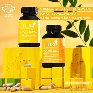 Hum Womb Service Prenatal & Postnatal Vitamins Combo Pack Obgyn Formulated Vegan Prenatal Vitamins Clean Daily Pretopost Pregnancy Support With Choline