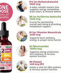 NUSAVA (4 Pack) Vitamin B12 Liquid Drops with B6 B12 Sublingual Vitamin B Complex Methylcobalamin 5000 mcg for Energy and Brain Support Strawberry 160 Servings