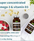 Advanced Omega-3 Wild Fish Oil & Vitamin D3 1000Iu, 1-A-Day, Triglyceride Form Epa & Dha Fatty Acids, Fast-Acting Rtg, Ultra Pure & Non-Gmo, 60 Softgels, By Igennus