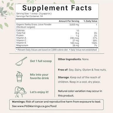 Micro Ingredients Organic Barley Grass Juice Powder 10 Ounce Cold Pressed Us Grown Immune Vitamin Fibers Minerals Antioxidants And Protein Vegan