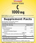 Sundance Chewable Vitamin C 1000mg 90 Tablets Natural Orange Flavor Vegetarian NonGMO and Gluten Free Supplement