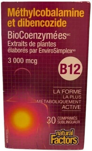 Natural Factors Biocoenzymated Methylcobalamin Dibencozide 3000 Mcg 30 Tab