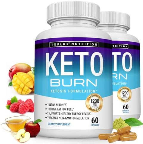 Toplux Keto Burn Pills Ketosis Weight Loss 1200 Mg Ultra Advanced Natural Ketogenic Fat Burner Using Ketone Diet For Men Women 60 Capsules Supplement