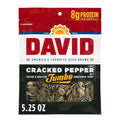 DAVID Roasted and Salted Cracked Pepper Jumbo Sunflower Seeds, Keto Friendly, 5.25 oz, 12 Pack