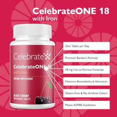 Celebrate Vitamins Celebrateone Bariatric Multivitamin 18Mg Iron & Balance Probiotic + Prebiotic Capsules Bundle ÃƒÂ¢Ã¢â€šÂ¬Ã¢â‚¬Å“ Supports Digestive Health, Iron Levels, & Maximum Nutrient Absorption For Bariatric P