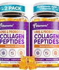 Ellamentz Marine Collagen Gummies For Women - Hydrolyzed Marine Collagen Peptides With Prebiotics & ProbioticsHyaluronic Acid NiacinamideVitamin C Supplement For Hair Nail Sk N J Int Health 120 Counts