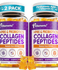 Ellamentz Marine Collagen Gummies For Women - Hydrolyzed Marine Collagen Peptides With Prebiotics & ProbioticsHyaluronic Acid NiacinamideVitamin C Supplement For Hair Nail Sk N J Int Health 120 Counts