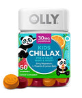 Olly Kids Chillax Magnesium Gummies Plus L-Theanine Lemon Balm & Kids Immunity Gummy Immune Support Wellmune Elderberry Vitamin C Zinc Chewable Supplement Cherry 50 Count