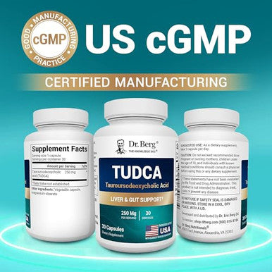 Dr Berg Nutritionals Tudca Supplement (Tauroursodeoxycholic Acid) 30 Capsules