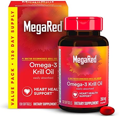 Megared Ultra Strength 1000Mg Omega3 Krill Oil Supplement With Epa/Dha Astaxanthin & Phospholipids No Fish Oil Aftertaste Supports Heart Brain Joint And Eye Health 60 Count Softgels.