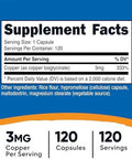 Nutricost Copper Glycinate Capsules (120 Capsules, 3Mg Copper Per Serving) - Non Gmo, Vegan