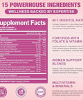 Totaria Myo-Inositol & D-Chiro Inositol Supplement For Women, Ideal 40:1 Ratio, W/Berberine, Multivitamin, Dim, Calcium, 2050 Mg Inositol For Hormone Balance, Ovarian Function, Overall Health, 120 Ct.
