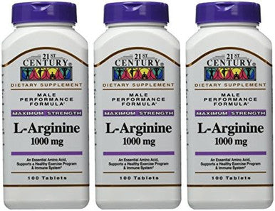 21St Century Larginine 1000 Mg Tablets 100Count (Pack Of 3)