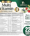 Liquid Multivitamin, Sugar Multi Vitamin For Women Men & Kids, Vitamins A, C, D, B-12, Biotin & Zinc For Beauty, Skin Care, Thicker Hair Growth & Wrinkles, Non-Gmo, Vegan, Berry Flavor, 15 Fl Oz