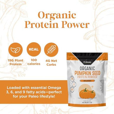 Pumpkin Seed Protein Powder, Unsweetened Plant-Based Pumpkin Protein Powder, Ideal For Post-Activity Support, Pumpkin Powder Is Rich In Omega 3, 6, 9 1 Lb, Cold Pressed