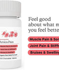 Genexa Arnica Tablets for Pain Relief Formula | Alleviate Muscle & Joint Pain Soreness & Stiffness | Delicious Organic Grape Flavor | Homeopathic Remedy Made Clean | 300 Chewable Tablets (3 Pack)