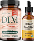 Smnutrition Organic Maca Root Tincture And Women'S Dim Supplement Hormone Balance Bundle With Liquid Maca Root Drops (120 Servings) And 250Mg Dim Supplement For Women Complex (60 Servings)