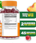Lifeable Vitamin B12 Gummies for Adults 1000 mcg Great Tasting B12 Vitamins NonGMO Vegan B12 for Energy and Metabolism Support 90 Gummies
