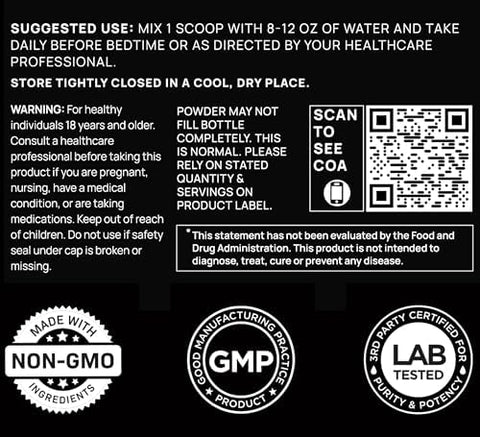 Triple Sleep Magnesium LThreonate Powder W. Apigenin LTheanine + Melatonin Magtein Magnesium L Threonate Supplement High Strength Magnesium For Deep Sleep and Calm Natural Sleep Aid For Adults