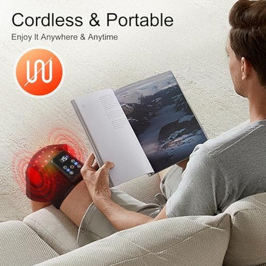 Masgre Red Light Therapy Knee Wrap With Vibration Massage Cordless Knee Massager With Heat And Vibration For Pain Relief s For Women Men Brace For Knee/Joint/Elbow/Shoulder Pain Relief