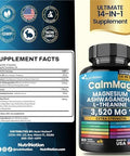 Best Magnesium Glycinate with Ashwagandha and LTheanine 14 in 1 Supplement 60 Capsules 3 Bottle