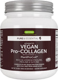 Pure & Essential Vegan Collagen Peptide Powder, Enhanced with Glycine, Proline & Hydroxyproline & Cofactor Vitamin C, Non GMO, Complete Vegetarian Plant Based Collagen Powder Booster, 35 Servings