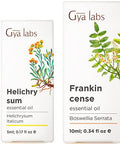 Gya Labs Helichrysum Oil For Skin (0.17 Fl Oz) & Frankincense Oil For Skin (0.34 Fl Oz) Set - Aromatherapy Grade Essential Oils Set - Gya Labs