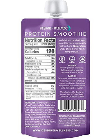 Designer Wellness Protein Smoothies Super Fruits Variety And Mixed Berry Bundle