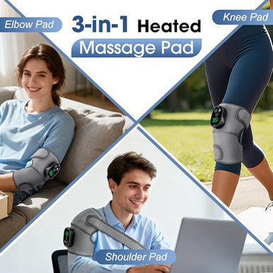 Gvmsor Cordless Knee Brace With Massage And HeatKnee Massager For Pain ReliefKnee Wrap Massager For ArthritisGrey