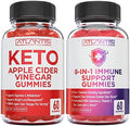 Atlantis Nutrition 60 Keto Apple Cider Vinegar Gummies + 60 8-In-1 Immune Support Gummies
