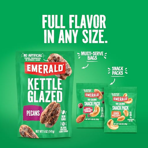 Emerald Nuts Salt and Pepper Seasoned Cashews (1Pack) 5 Oz Resealable Bag Kosher NonGMO Contains No Artificial Preservatives Flavors or Synthetic Colors