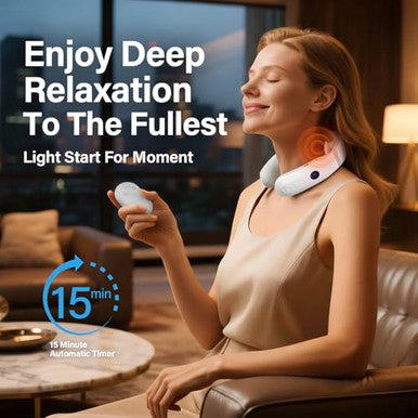 Airuntech Neck Massager Portable Electric Neck Massager With Heat Soothing Massage For Shoulders Relaxing s For Men Women