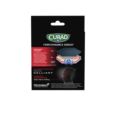 Curad Performance Series IRONMAN Infrared Knee Support Elastic Knee Sleeve for Pain Management Compression Support for Enhanced Recovery and Performance Powered by CELLIANT Technology Large/X-Large