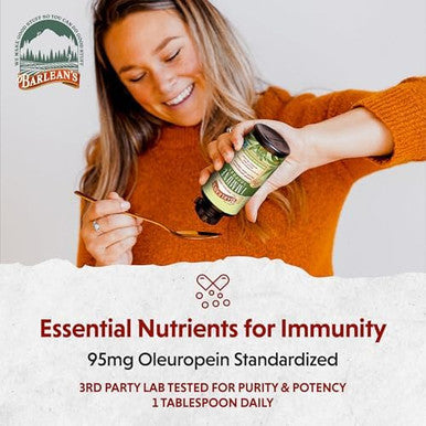 Barlean's Olive Leaf Extract Complex Liquid 95mg Oleuropein Immune Olive leaf extract liquid