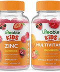 Lifeable Zinc Kids + Multivitamin Kids Gummies Bundle Great Tasting Vitamin Supplement Gluten Gmo Chewable Gummy