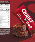 Quest Nutrition Chocolate Brownie Protein Bars, 20g Protein, 4g Net Carbs, 1g Sugar, High Fiber, Gluten Free, Keto Friendly, 4 Count