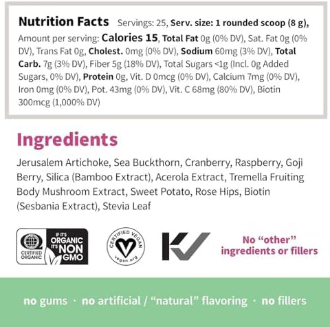Sprout Living Colorfuel Beauty Powder Drink Mix Organic Superfoods + Adaptogens Hair Skin & Nails Support Vegan Collagen Boost Biotin Silica Vitamin C Super Berry Flavor (25 Servings)