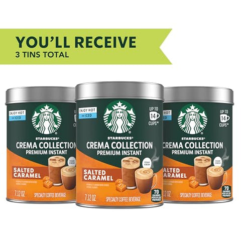 Starbucks Crema Collection Salted Caramel Instant Coffee, 3 Tins 7.12 oz
