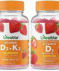 Lifeable Vitamin D3 + Vitamin K2 + Vitamin D 10000 Iu Gummies Bundle Great Tasting Vitamin Supplement Gluten Gmo Chewable Gummy