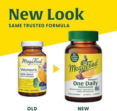 Megafood Womens Multivitamin One Daily - Multivitamin For Women - Vitamin C, Vitamin D, Iron & B Vitamins - Bone, Energy Metabolism & Immune Support - Vegetarian, Gluten- 90 Tablets, 90 Servings