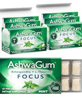 Ashwagum Focus Gum By Bettergum, High Potency Brain Supplement With Ksm 66 Ashwagandha And L Theanine, Supports Concentration And Memory, Alternative To Gummies, Sugar-Free, Pack Of 2