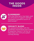 Olly Kids Immunity Gummy Immune Support Wellmune Elderberry Vitamin C Zinc Chewable Supplement Cherry 50 Count and Gummy Active Immunity+Elderberry 45 Gummies (1 Pack) Berry Flavor