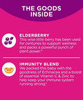 Olly Immunity Gummy, Immune Support, Elderberry, Zinc, Vitamin C, Supplement, Berry Flavor, 15 Day Supply - 45 Count