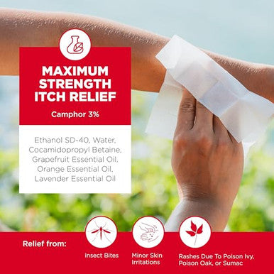 After Ivy Relief & Treatment Wipes - Fast Itch Relief Care For Poison Ivy Encounters - All-Purpose Outdoor Itch Relief Wipes For Emergencies - On-The-Go Portable Wipes - Camping & Hiking Essentials