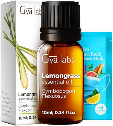 Gya Labs Lemongrass Essential Oil For Diffuser & Lavender Essential Oil For Diffuser Set - Aromatherapy Grade Essential Oils Set - 2X0.34 Fl Oz - Gya Labs